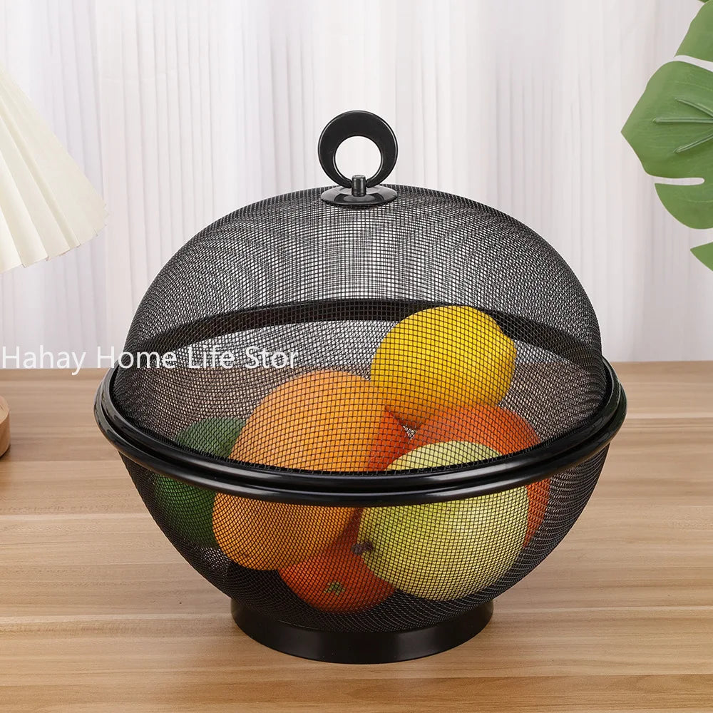 panier à fruits en maille avec couvercle anti-mouche en inox - vue 6 sur 7