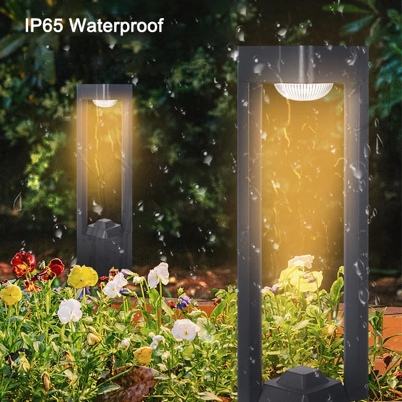 lampes solaires modernes carrées en aluminium pour extérieur étanche - vue 3 sur 12