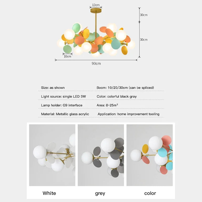 Lustre LED de Style nordique moderne - vue 7 sur 12