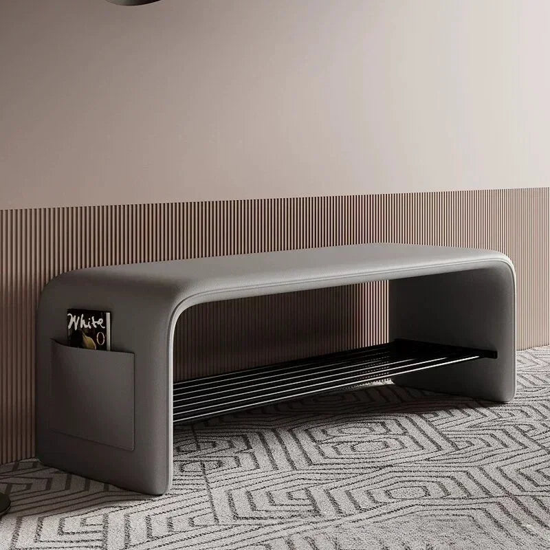 Doorway Shoe-changing Stool, Shoe Cabinet Storage, Two-purpose All-in-one Stool, Bedroom Simple Bedside Bench for Sitting - vue 4 sur 10
