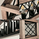 Rustikaler Kronleuchter aus Metall und Holz