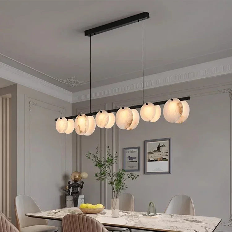 suspension moderne en marbre et cuivre pour décoration intérieure - vue 4 sur 7