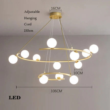 lustre créatif en fer et verre pour décoration élégante - vue 13 sur 16