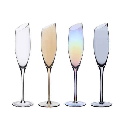 Verres champagne biseautés style nordique design créatif