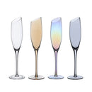 Verres à champagne biseautés style nordique changeant