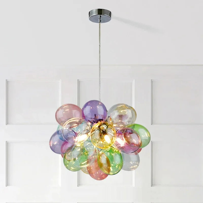 Colorful Bubble Chandelier Glass Pendant Lamp Ceiling Light Suspension Hanging Luminaire for Living Room Bedroom - vue 2 sur 14