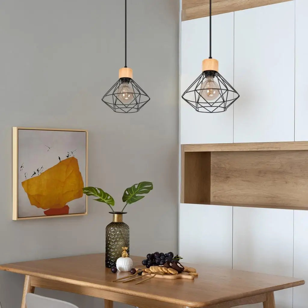 luminaires suspendus en métal style industriel rétro loft pour restaurant bar - vue 4 sur 12