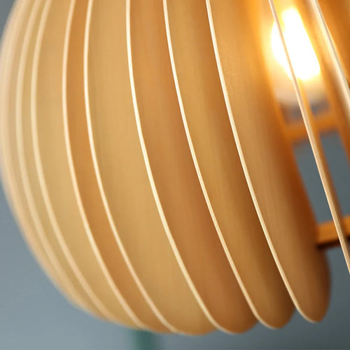 lustre en bois japonais style nordique rétro citrouille pour intérieur