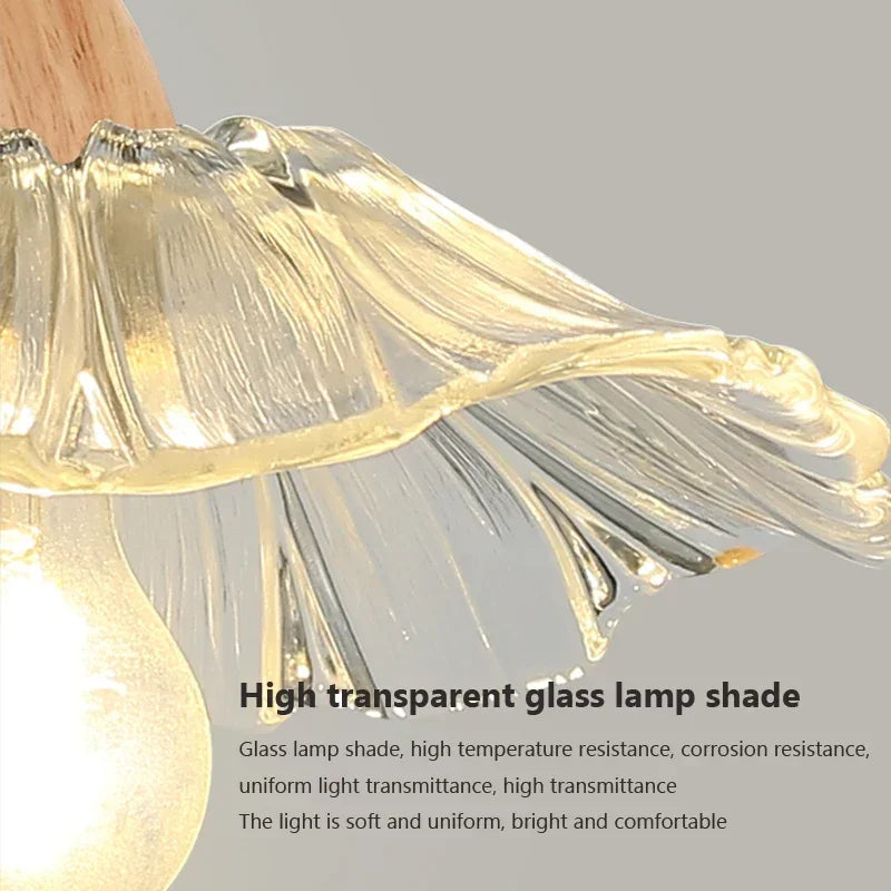 suspension en bois et verre au design nordique rétro décoratif - vue 11 sur 13