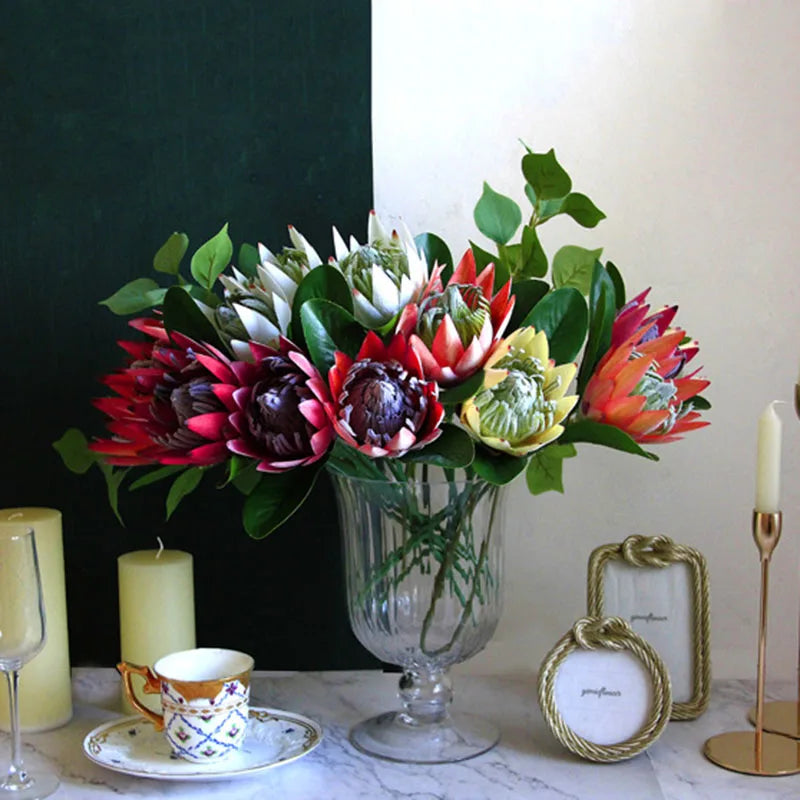 branche de protea cynaroides fleurs artificielles pour jardin et décoration - vue 3 sur 12