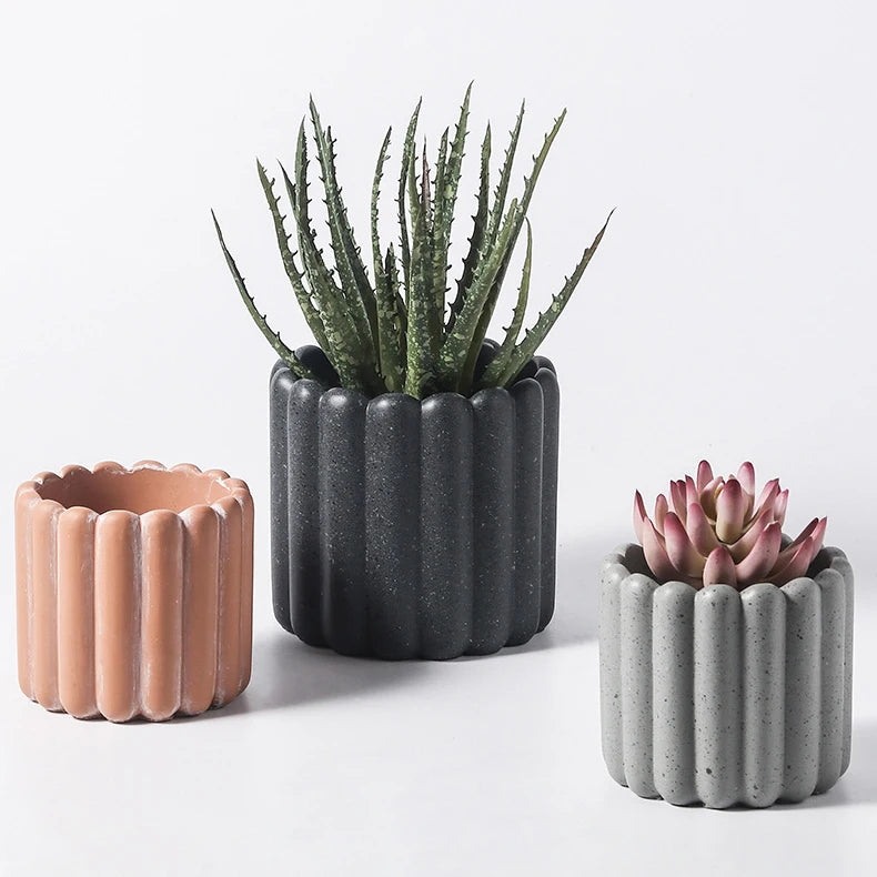 pot de fleurs en ciment décoratif pour plantes et jardins - vue 6 sur 10