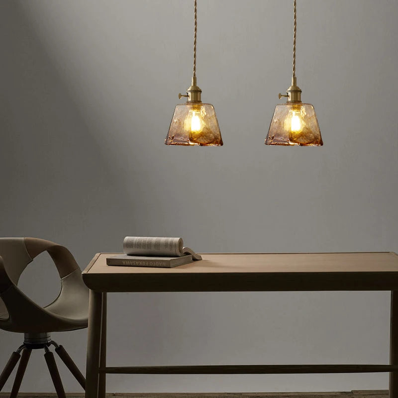 suspension moderne en verre avec led pour décoration intérieure - vue 5 sur 20