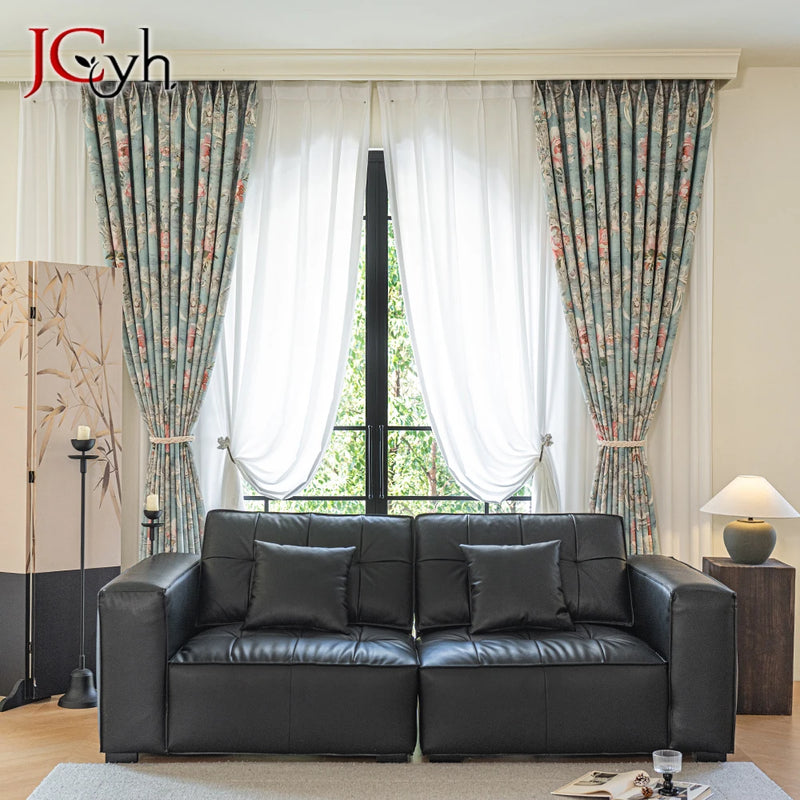 Rideau occultant motif pivoines decoration chambre salon