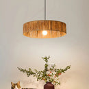 Pendelleuchte aus Rattan im asiatischen Stil mit dimmbarem Leuchtmittel und verstellbarem Kabel
