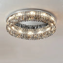 LED-Deckenleuchte quadratisch rechteckig Kristall gold dimmbar