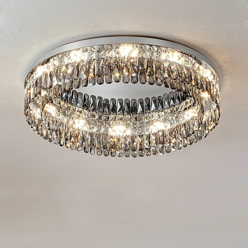 LED-Deckenleuchte quadratisch rechteckig Kristall gold dimmbar - vue 5 sur 18