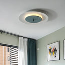 Moderner, minimalistischer LED-Deckenleuchte aus Eisen und Acryl mit Farblicht