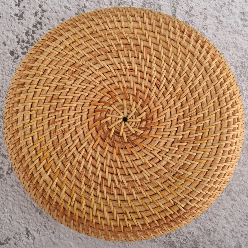 panier de rangement rond en rotin fait main pour lautomne - vue 8 sur 7