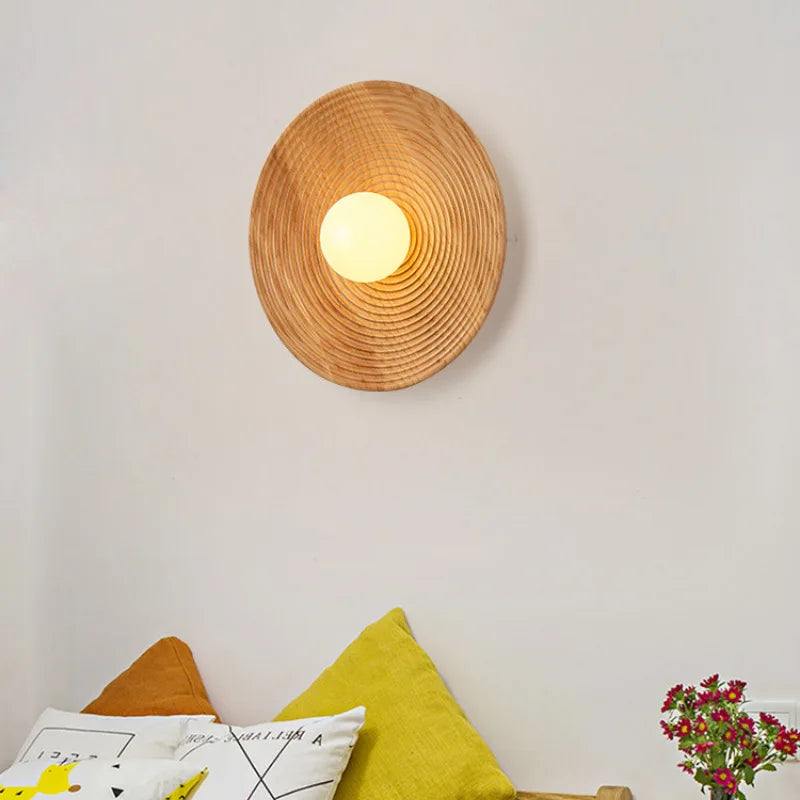 Applique murale japonaise rétro en bois - vue 5 sur 8