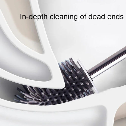 brosse de toilette en silicone avec support mural ou sur pied