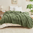 Plaid sherpa jacquard motif doux pour canapé bureau