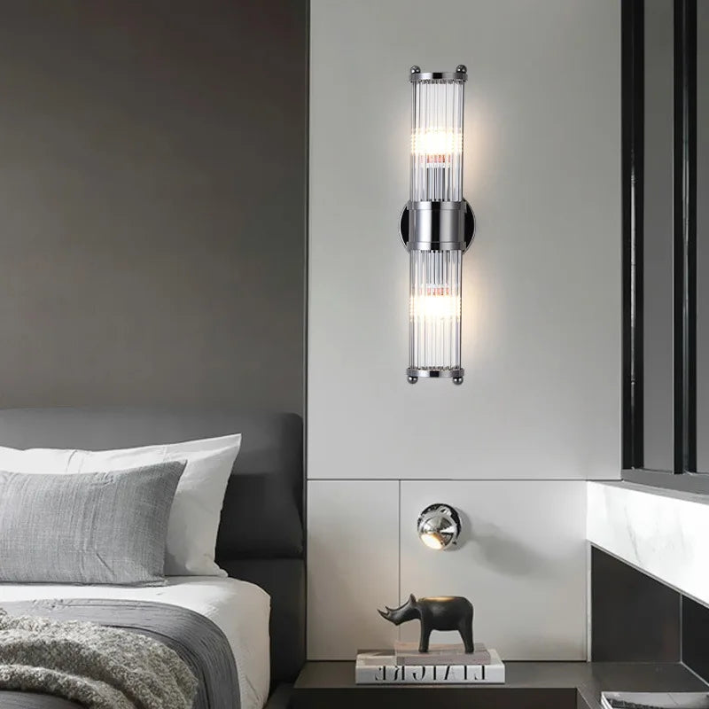 applique murale en cristal à rayures chromées et noires pour intérieur - vue 7 sur 11
