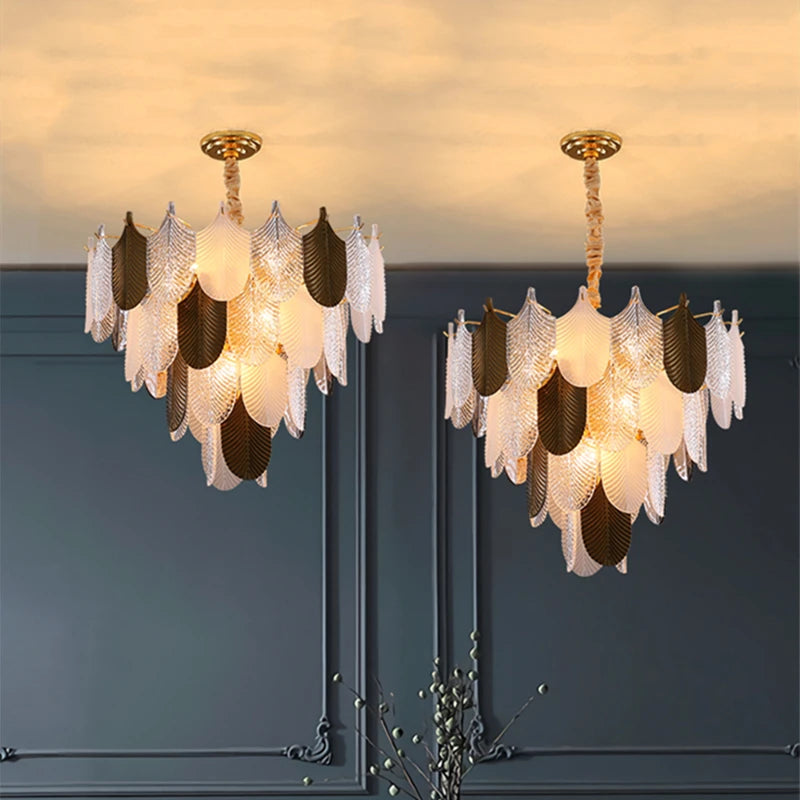 lustre en verre led design suspension luminaire acrylique