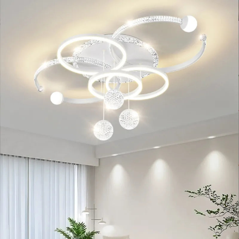 Plafonnier LED moderne et intelligent en cristal Qingshe - vue 6 sur 10