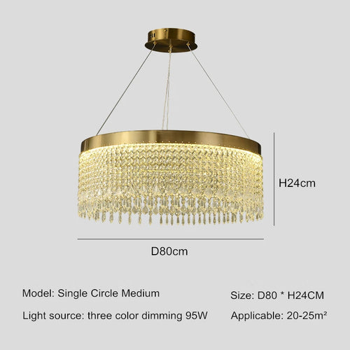Moderner LED-Kronleuchter aus Kristall für elegantes Interieur - vue 11 sur 11