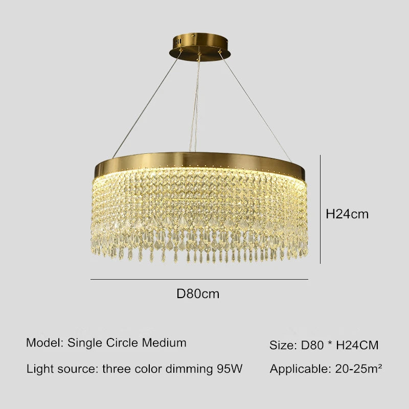 Moderner LED-Kronleuchter aus Kristall für elegantes Interieur - vue 10 sur 11