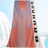 serviette de plage géométrique bauhaus microfibre absorbante