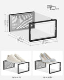 SONGMICS Clear Shoe Boxes, Shoe Storage Organsiers, Stackable, Breathable, and Foldable, Display Trainers, High Heels