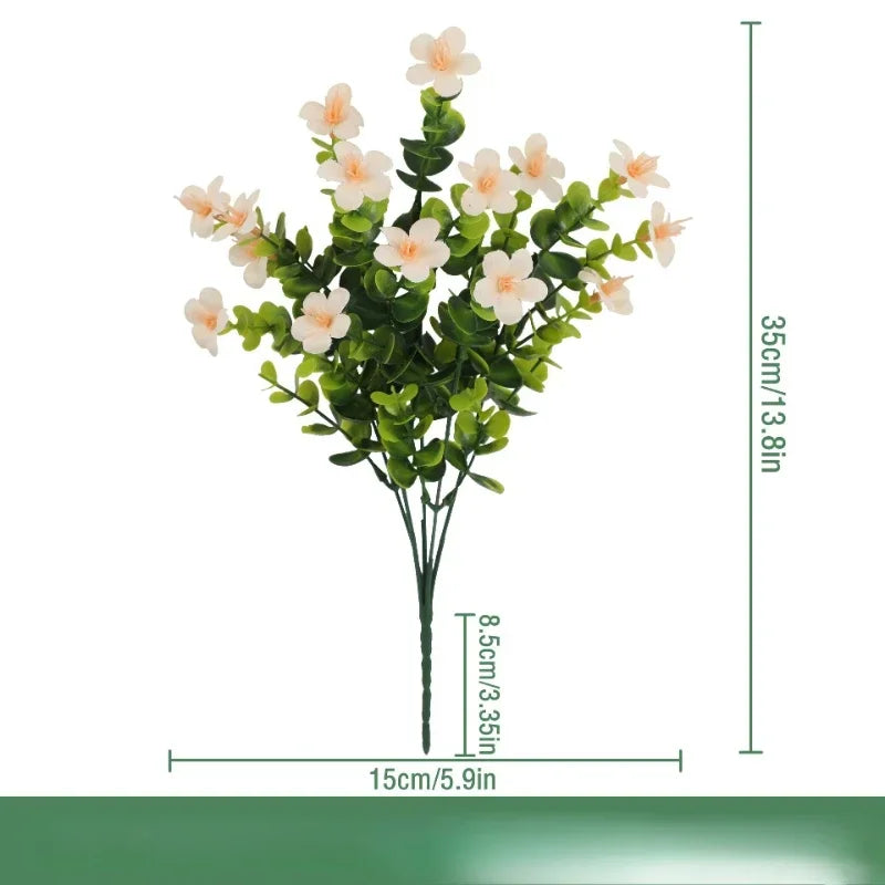 lot de 3 bouquets d eucalyptus artificiels en soie décoration intérieure - vue 24 sur 24