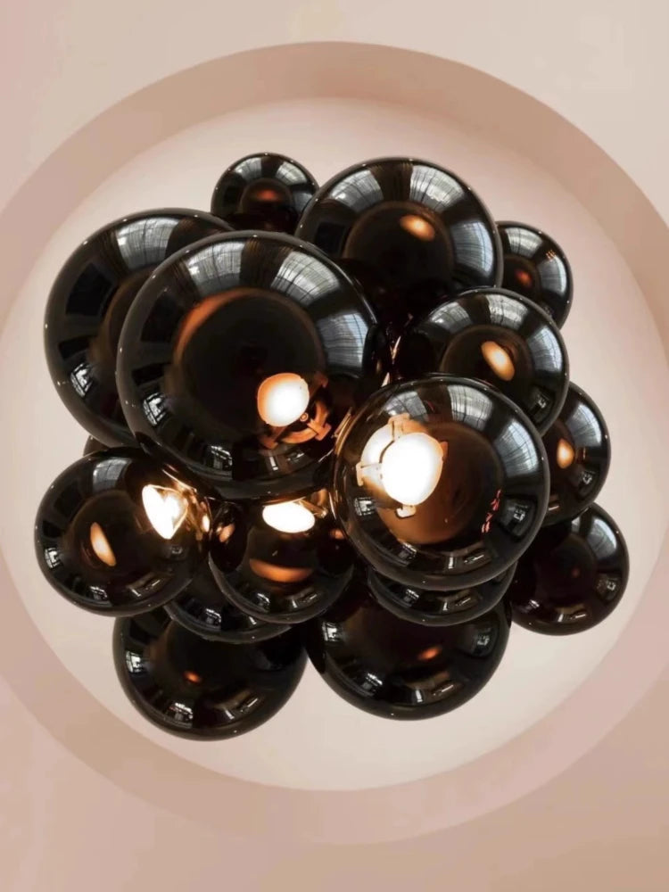 suspension en verre design italien style raisin lumineux - vue 4 sur 11