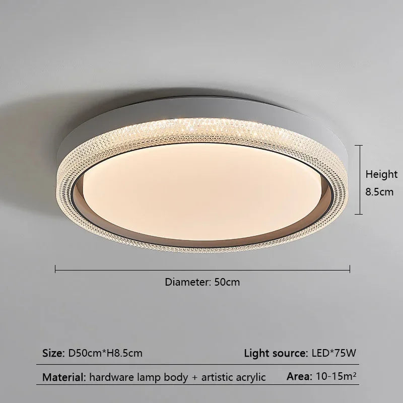 Plafonnier rond moderne à leds pour intérieur décoratif maison - vue 7 sur 7