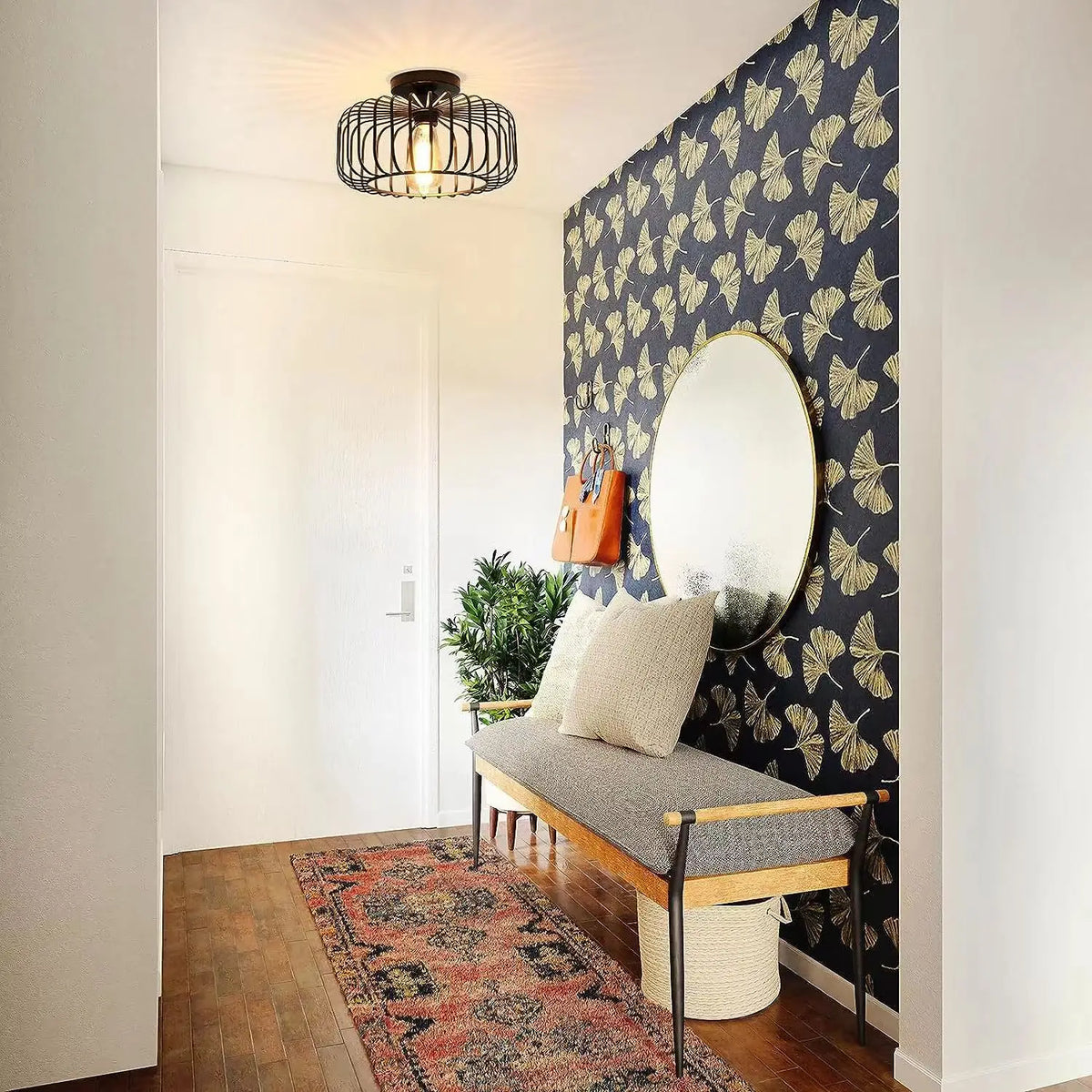 Simple cage à oiseaux plafonnier intérieur chambre salon couloir plafonnier E26 lampes de restaurant luminaires décoratifs AC 110 V - vue 6 sur 6