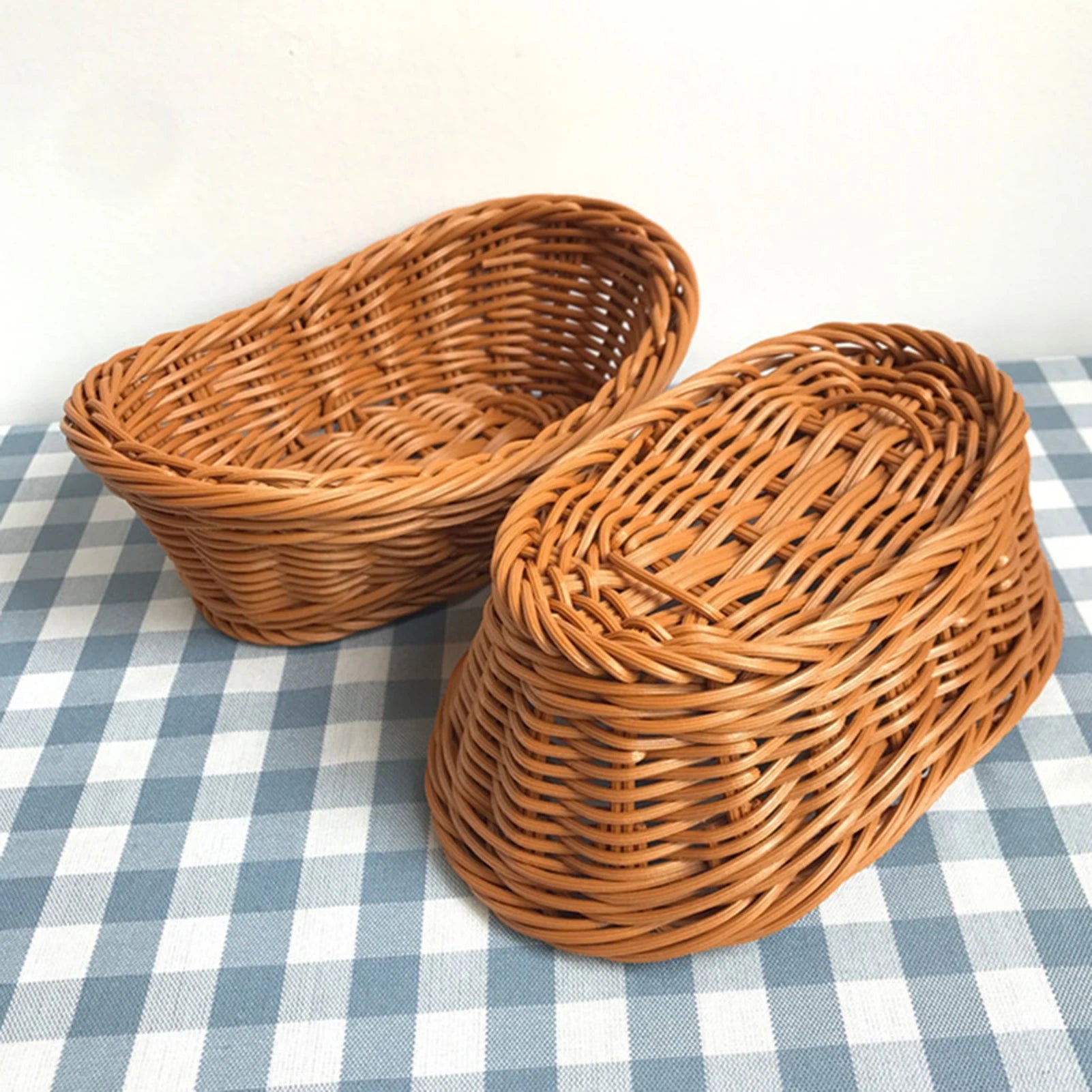 panier tressé ovale pour rangement de fruits et cosmétiques - vue 4 sur 7