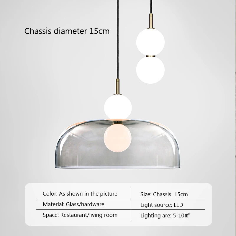 suspension en verre design pour décoration moderne et élégante - vue 8 sur 15