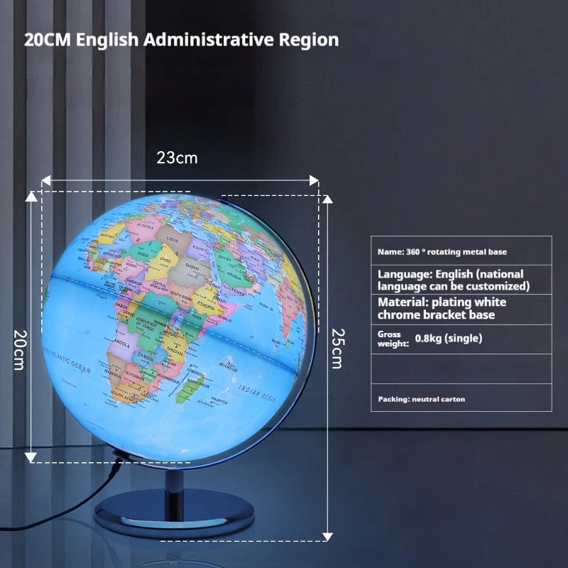 globe terrestre lumineux avec base rotative pour la rentrée scolaire - vue 12 sur 18
