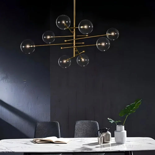 lustre à led en verre pour intérieur moderne décoratif