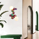 Applique murale postmoderne boule de verre haricot magique acier luxueuse