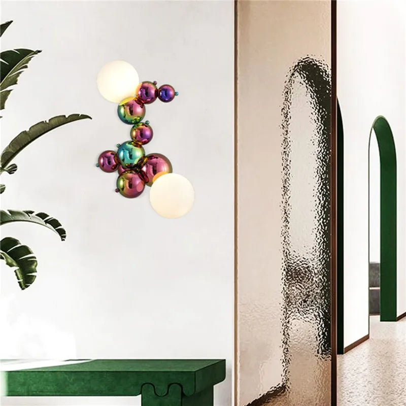 applique murale en verre design postmoderne lumineuse et colorée - vue 5 sur 8