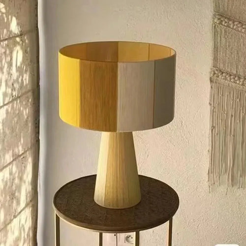 Boho-Tischlampe aus farbiger Baumwollkordel handgefertigt - vue 9 sur 11