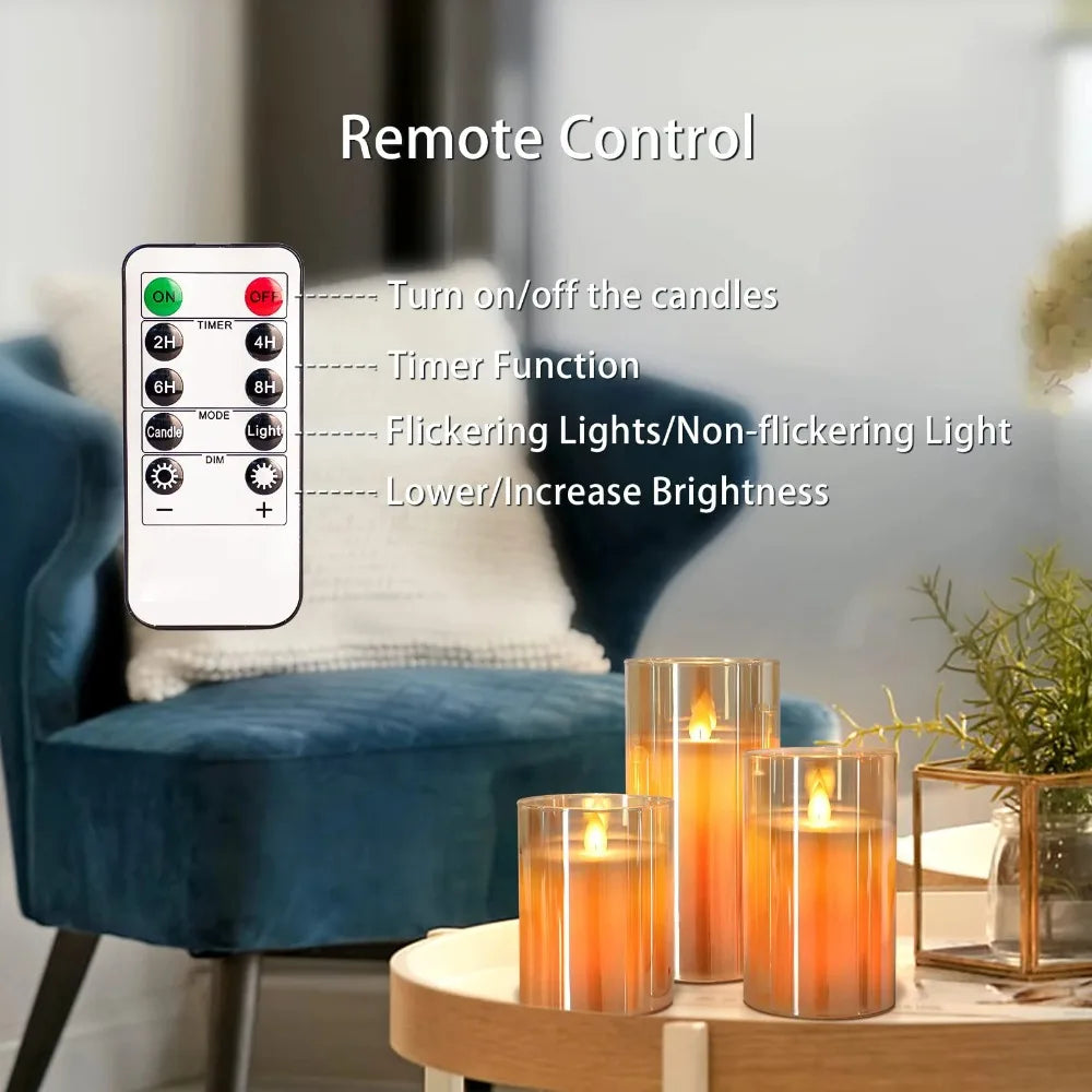 bougies LED décoratives avec télécommande et minuterie pour événements festifs - vue 4 sur 10