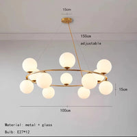 suspension en verre blanc design nordique pour intérieur décoratif