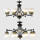 lustre à led rétro en verre pour intérieur vintage