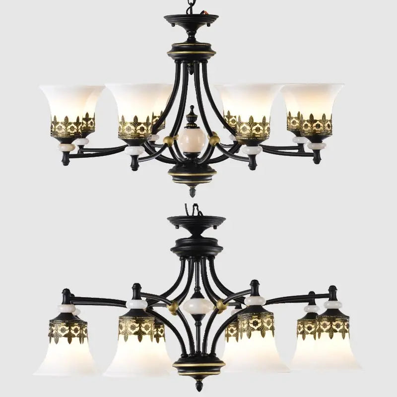 lustre à led rétro en verre pour intérieur vintage - vue 4 sur 15