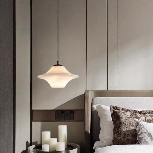 Moderne dekorative Pendelleuchte aus Marmor - vue 5 sur 14