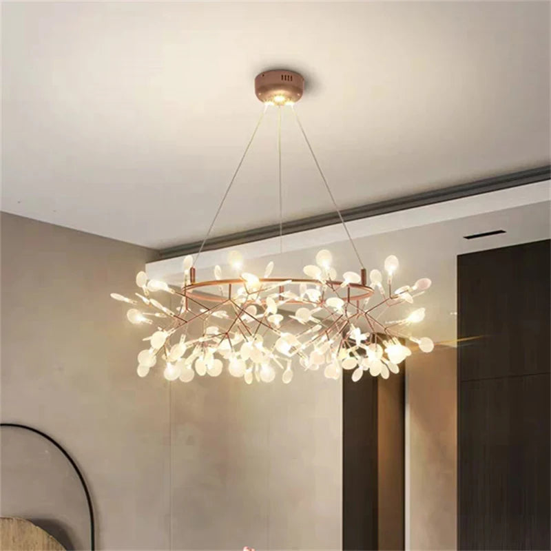 lustre led moderne avec branches rondes pour suspension - vue 7 sur 14