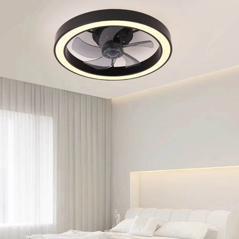 Modern LED Fan Light Remote Control Timed Electric Fan Bedroom, Living Room Decoration, Home Decoration LED Ceiling Fan Light - vue 4 sur 8